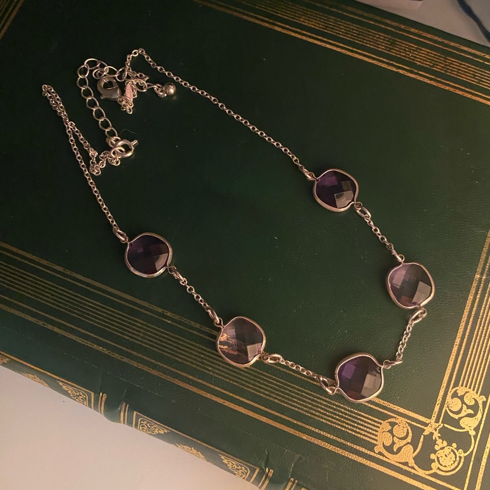 purple crystal necklace